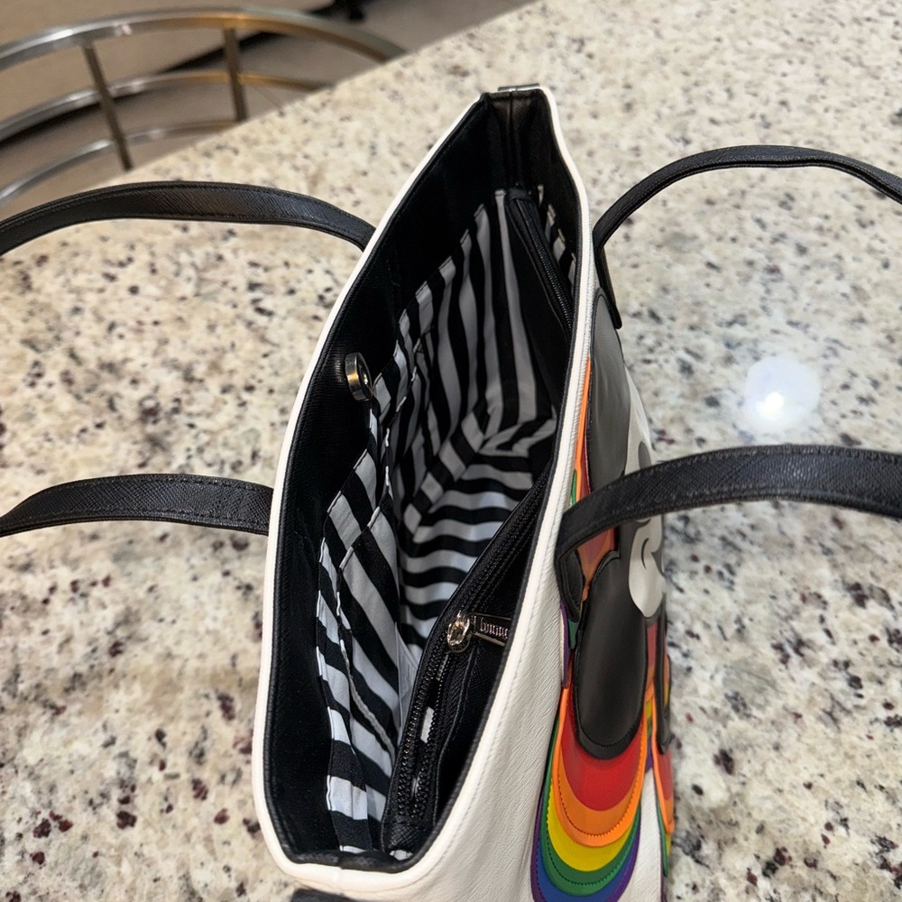 Disney Black and White Mickey Tote Bag with Rainbow Accents - Picture 5 of 6